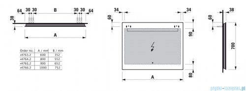 Luafen LEELO lustro LED 100x70 cm  H4476629501441