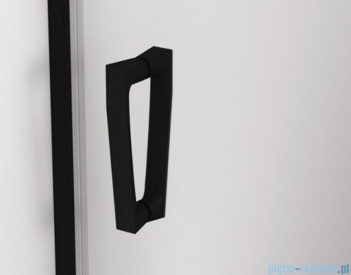 SanSwiss Cadura Black Line drzwi przesuwne 120cm jednoskrzydłowe prawe z polem stałym profile czarny mat CAS2D1200607