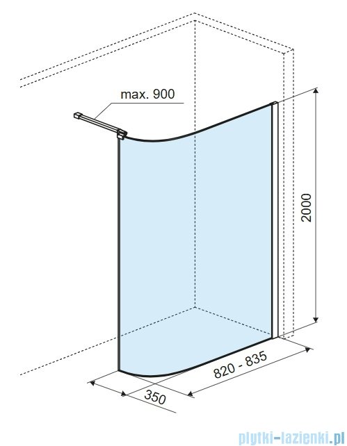 Excellent Vidoq walk-in ścianka prysznicowa gięta 83x200 cm, złoty połysk KAEX.1507.830.LP.GL