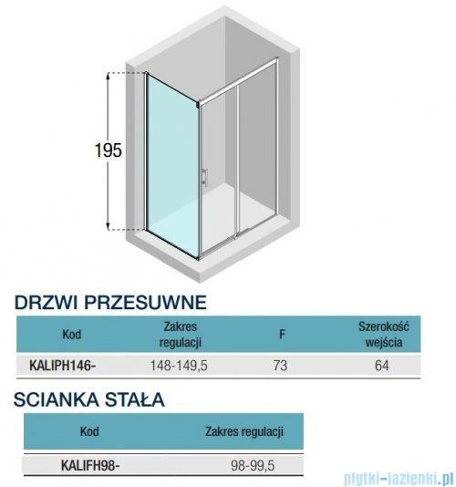 Novellini Kali PH+FH kabina 150x100 profile czarne KALIPH146-1H/KALIFH98-1H