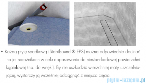 Schedpol Brodzik posadzkowy podpłytkowy z odpływem punktowym 80x80x5/12cm 10.001/OP