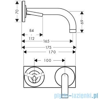 Hansgrohe Axor Uno² Jednouchwytowa bateria umywalkowa z płytką 38112000