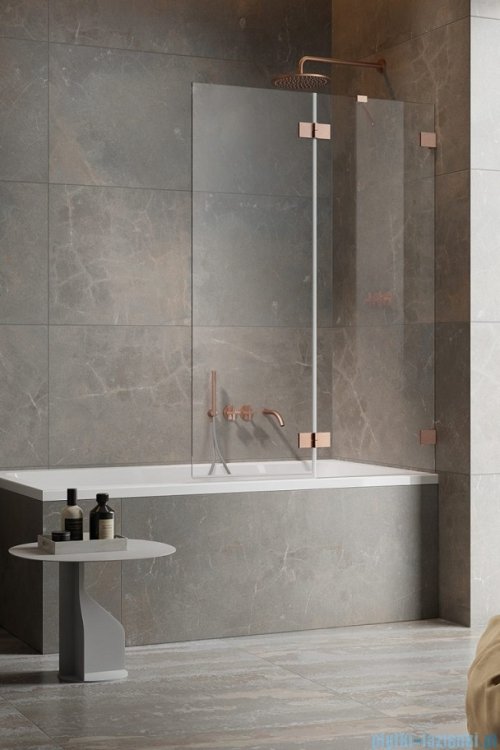 Radaway Essenza Pro Brushed Copper Pnd II parawan nawannowy 110cm prawy szczotkowana miedź 10102110-93-01R