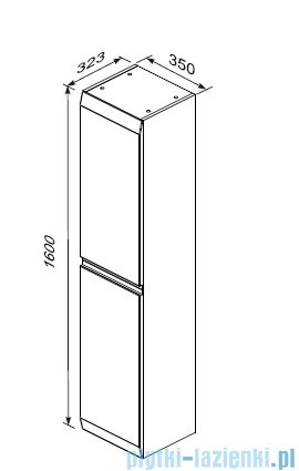 Oristo Brylant szafka boczna wysoka ryflowana 35x160x32cm biały mat OR36-SB2D-35-2R