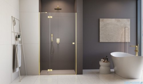 Radaway Essenza Gold Dwj drzwi wnękowe 90cm lewe złoty połysk/szkło przejrzyste 1385013-09-01L