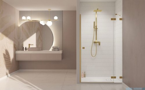 Radaway Essenza Pro Brushed Gold Dwj drzwi wnękowe 130cm prawe szczotkowane złoto 10099130-99-01R