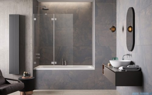 Radaway Essenza Pro Brushed Nickel Pnd II parawan nawannowy 130cm lewy szczotkowany nikiel 10102130-91-01L
