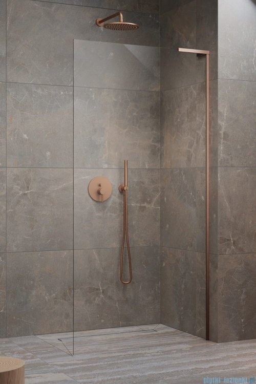 Radaway Modo SL II Brushed Copper kabina Walk-in 100x200 prawa szczotkowana miedź 10319104-93-01R