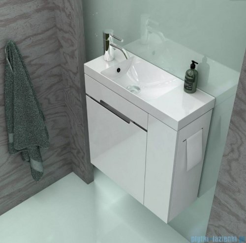 Oristo Silver szafka z umywalką 55x55x22cm biały połysk OR33-ZD2D-55-1-L