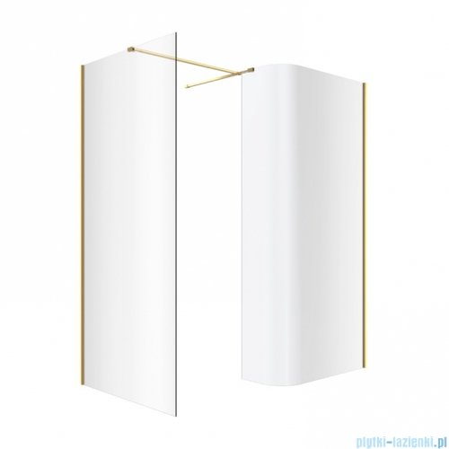 Excellent Vidoq walk-in kabina prysznicowa gięta, ścianka prosta 90cm, ścianka gięta 93cm złoty połysk KAEX.1507.K.0900.0930.GL