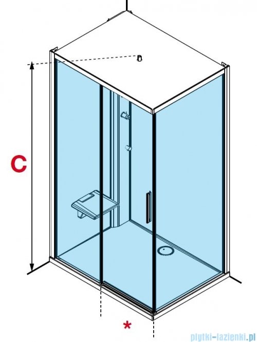 Novellini Glax 1 2.0 kabina standard 120x90 lewa biała G212P290SM-1UU
