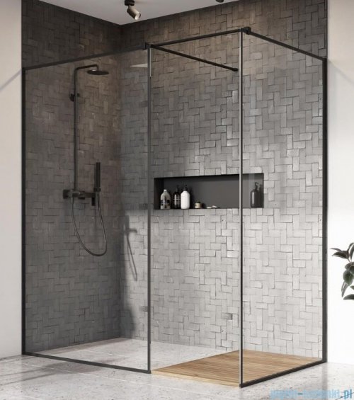 Radaway Modo New Black III kabina Walk-in 75x80x200 Frame industrialny, loft