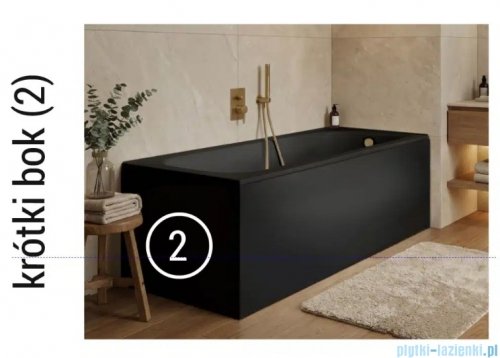 Schedline Obudowa wanny prostokątnej krótszy bok 75 cm Black Mat  5P.PW-75/C/MG