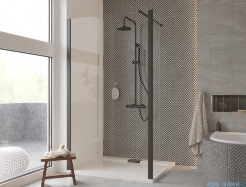 Besco Eco-n Black kabina walk-in 120x195cm przejrzyste ENB-120-195C
