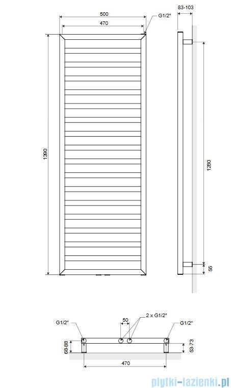 Excellent Brego 139x50 grzejnik łazienkowy cappuccino GREX.BR139.CA