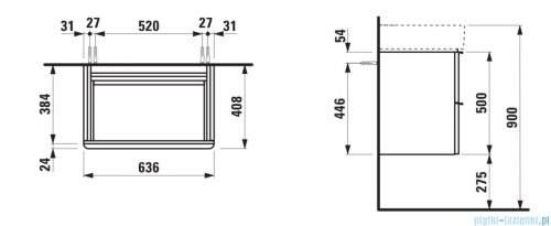 Laufen Space szafka pod umywalkę 63x38 cm biały mat H4101621601001