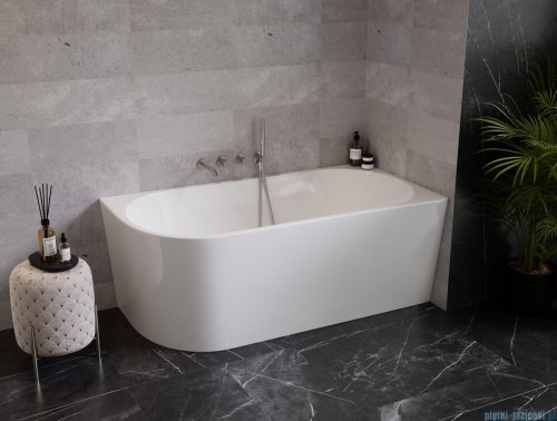 The North Bath Calia wanna wolnostojąca przyścienna prawa 150x75cm + syfon Klik-klak 6845-1501R