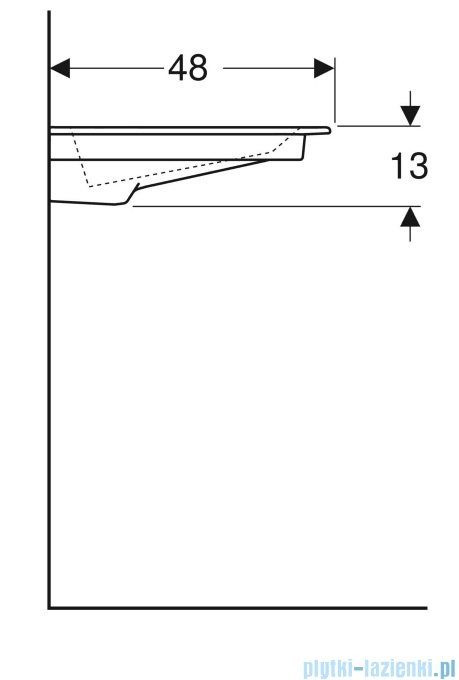 Geberit One CleanDrain Umywalka prostokątna 119x48cm KeraTect 505.016.00.1