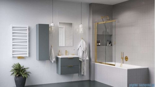 Excellent Blanko szafka 64 cm, szałwiowy mat z umywalką z otworem na baterię, uchwyt szałwiowy MLEX.6317.K.640.GNGN