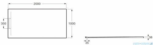 Roca Pyros 200x100cm brodzik prostokątny kompozyt Stonex cafe AP9017D03E803660