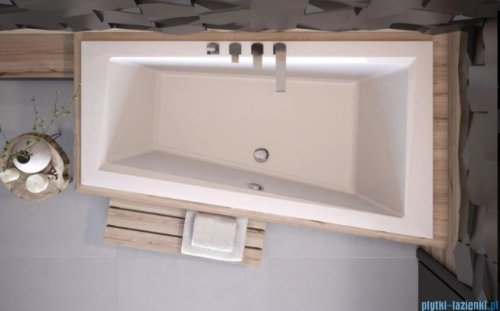 Besco Intima 150x85cm wanna asymetryczna prawa + obudowa + czarny syfon #WAI-150-NPI/#OAP-150-INT/19977
