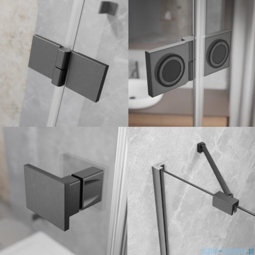 Radaway Essenza 8 Brushed GunMetal Kdj kabina 90x70cm lewa szczotkowany grafit 10480612-01-01L/10470237-92-01L/10113070-01-01