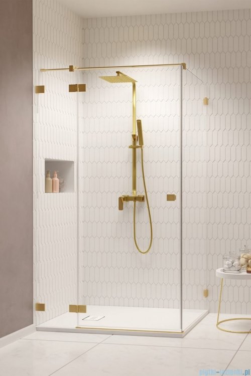 Radaway Essenza Pro Brushed Gold Kdj kabina 80x70cm lewa szczotkowane złoto 10097080-99-01L/10098070-01-01
