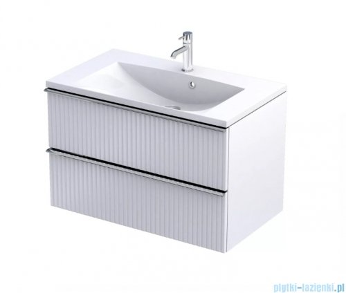 Oristo Etna szafka podumywalkowa wisząca Ryflowana 80x50x45 biały mat OR52-SD2S-80-2R
