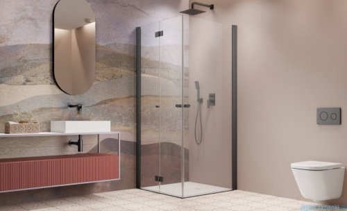 Radaway Nes Brushed GunMetal KDD B / KDD I kabina 90x90cm lewa szczotkowany grafit przejrzyste 10024090-92-01L/10015090-92-01R