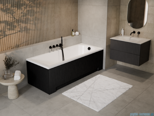 Besco Obudowa wanny prostokątnej UNI Ryfle Matt Black 170x70 cm  #OAPM-170URB