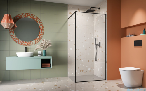 Radaway Modo F II Black kabina Walk-in 110x201cm Czarna szkło przejrzyste 10409114-54-01