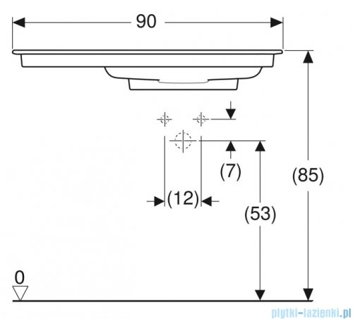 Geberit One CleanDrain Umywalka meblowa z powierzchnią odkładczą po lewej stronie 90x48cm KeraTect 505.013.00.1