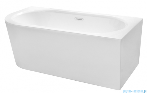 Besco Avita A-line 150x75cm wanna wolnostojąca przyścienna prawa akrylowa + syfon klik-klak złoty z przelewem slim #WAA-150APZS