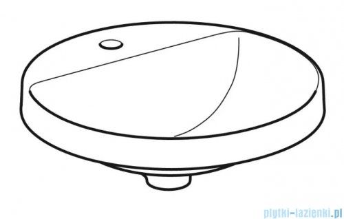 Geberit VariForm Umywalka okrągła z półką z otworem na baterię 48cm szkliwiony spód KeraTect 500.707.00.2