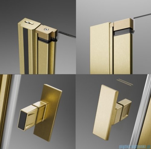 Radaway Nes Brushed Gold Ptj kabina pięciokątna 100x100cm lewa złoto szczotkowane 10052000-99-01L/10052100-99-01