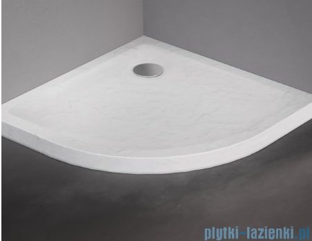 New Trendy Mild Stone Brodzik akrylowy półokrągły 90x90x4,5 cm biały B-0538