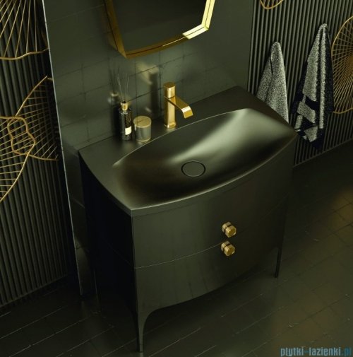 Oristo Louis szafka podumywalkowa wisząca 101x55x47 czarny połysk OR50-SD2S-102-7