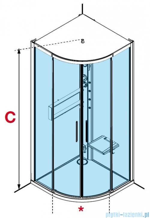 Novellini Glax 2 2.0 kabina z hydromasażem hydro plus 100x100 total biała G22R100T1L-1UU