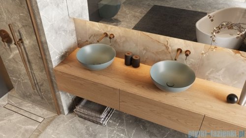 Excellent Design Korek klik-klak umywalkowo bidetowy, korpus złoty połysk pokrywa ceramiczna mint blue mat ARIN.1485.K.01.MBMGL