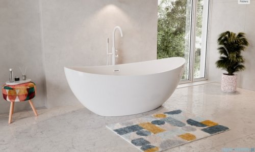The North Bath Frigg wanna wolnostojąca z korkiem i przelewem BIAŁYM 180x87cm  6807B-1801OEMBP