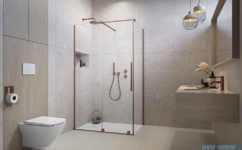 Radaway Furo Kdj Brushed Copper kabina 140x75cm lewa szczotkowana miedź 10104722-93-01L/10110680-01-01/10113075-01-01