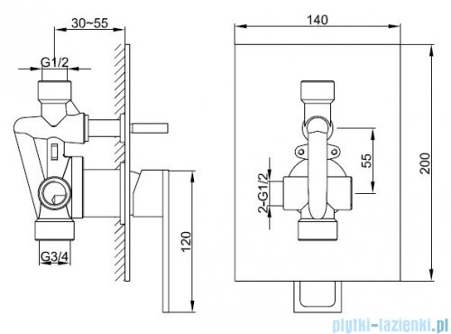 Kohlman Nexen zestaw prysznicowy z deszczownicą kwadratową 20x20 cm chrom QW210UQ20