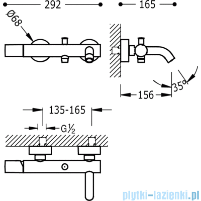 Tres Study Exclusive bateria wannowo-prysznicowa stal 26117001AC