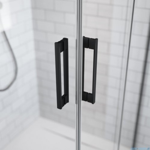 Radaway Idea Black Pdd kabina 90x100cm szkło czarny mat/szkło przejrzyste 387139-01-01/387156-54-01