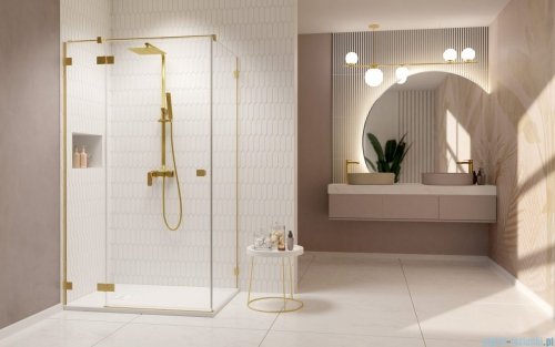 Radaway Essenza Pro Brushed Gold Kdj kabina 110x120cm lewa szczotkowane złoto 10097110-99-01L/10098120-01-01