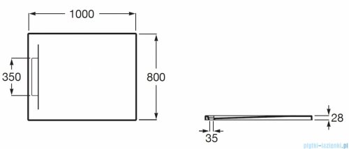 Roca Pyros 100x80cm brodzik prostokątny kompozyt Stonex czarny AP9013E832003400
