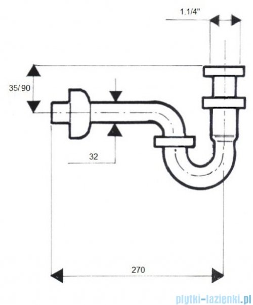 McAlpine Syfon umywalkowy rurowy chrom 215-M