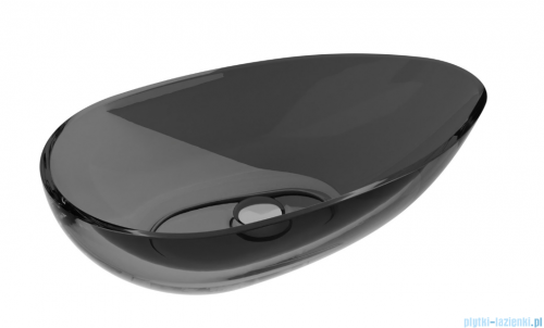 Besco Neya Carbon Grey + maskownica czarny matt umywalka nablatowa 60x35x15cm #UMN-60-CGB