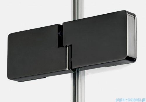 New Trendy Eventa Black Chrome kabina prysznicowa przyścienna z drzwiami bocznymi 100x90x200 przejrzyste Prawa czarny połysk EXK-6283