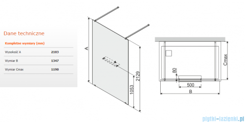 Sanplast Altus PIV/ALTIIa kabiny walk-in 140x203 cm przejrzyste 600-121-3181-42-401